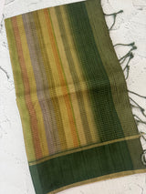 Multi color Semi silk saree with borders MSS489
