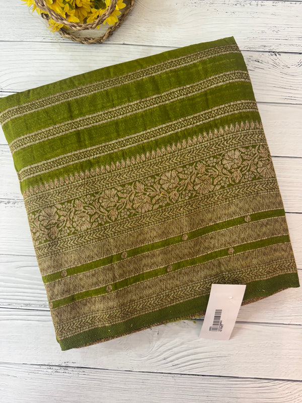 Semi banarasi Khaddi Georgette saree - MS1499 LeafGreen