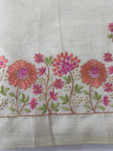 Blended tussar saree with embriodery - MS8698 PearlCream