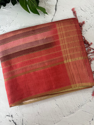 Multi color Semi soft silk saree with borders MSS590