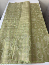 Tissue Silk applique work saree MSH133 Design 3- LightGreen