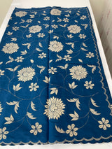 Malai chanderi saree with applique work MSM6201