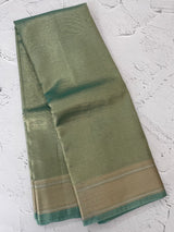 Tissue silk saree with border MS9453 DustyBlue