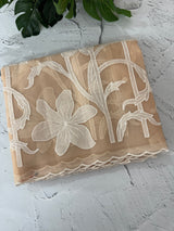 Semi organza saree with appliqué work - MSH906 PastelPeach