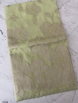 Premium Silk organza saree with applique work MSSA671 PastelGreen