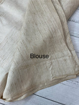 Blended tussar saree with embriodery - MS8665 Pearl Cream