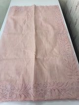 Khadi supernet applique work saree  MSH167 PastelPink