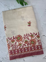 Blended tussar saree with embriodery - MSH1456
