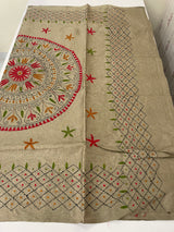 Kanta Handstitched Blended tussar silk saree MS15831