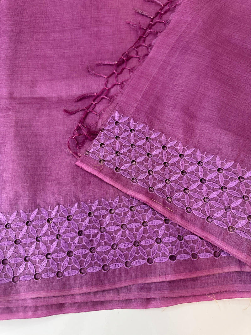 Pure desi tussar silk saree with cutwork - MTSS667