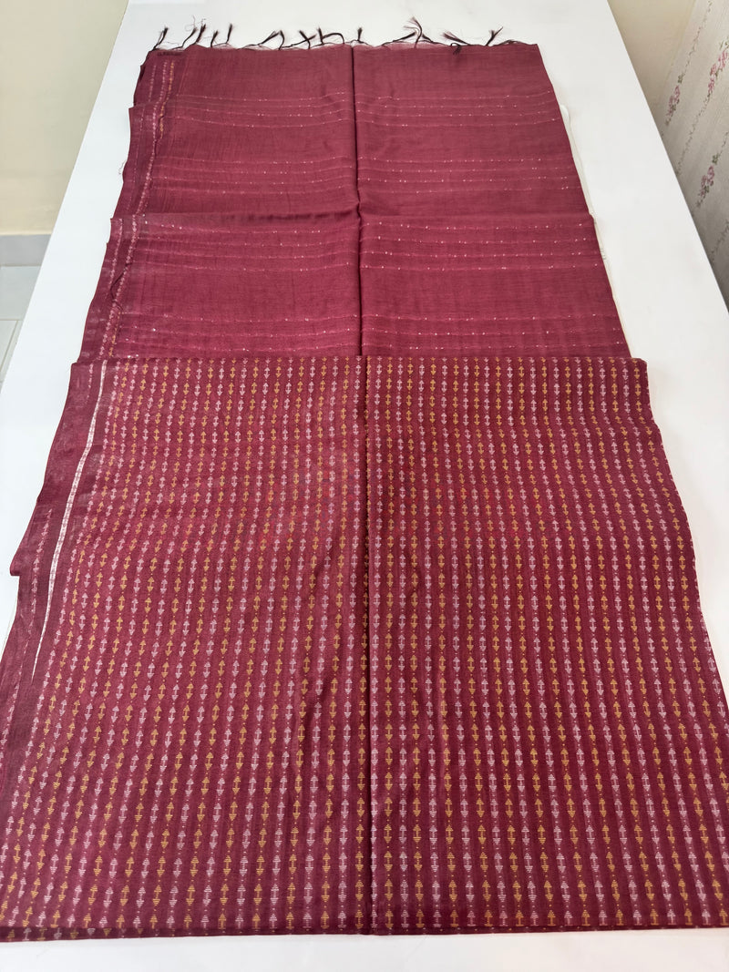 Semi tussar saree with thread work SBHMSH DarkLavender