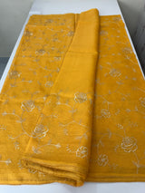 Soft kota checks saree with embroidery MSK2158- BrightYellow