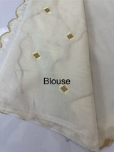Mul chanderi embriodery saree with scalloped borders MCBS654