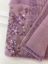 Handworked Tissue silk saree FBLK162 Lavender2