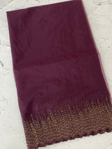 Semi Organza saree with embroidery borders - MSH296 Wine