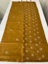Butter silk saree with embroidery MTS569