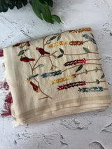 Blended tussar silk saree with hand kanta work - MS14855