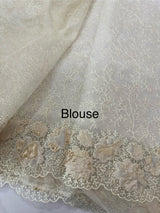 Soft Organza saree with thread work and tissue applique borders - MCW605 Offwhite
