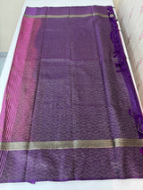 Checks Semi kanchi silk saree with blouse MBS7859