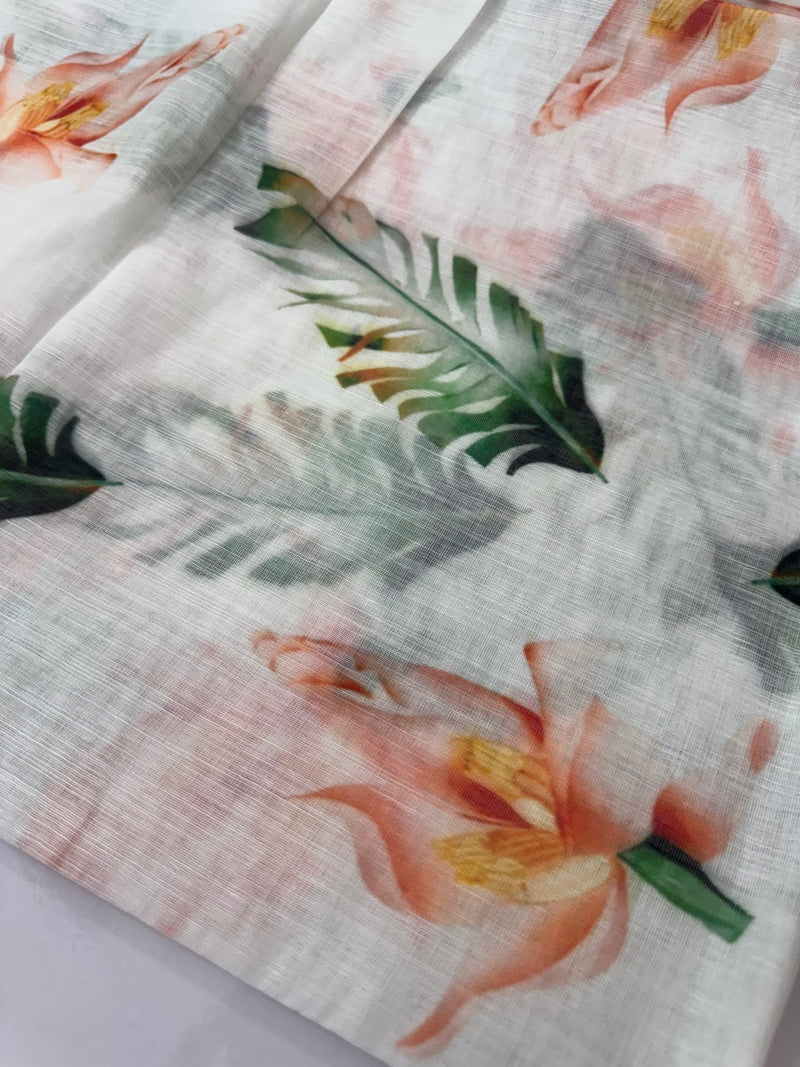 Digital printed semi Linen Saree MLS615- 17