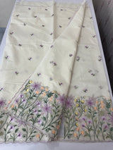 Mul chanderi embriodery saree with scalloped borders MSH176