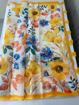 Digital printed semi Linen Saree MLS615