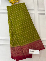Banarasi viscose Georgette saree MKGS611 - ParrotGreen to Maroon
