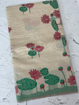 Jamdani silk Cotton Saree with lotus motifs  MSJ790 (2)