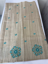 Blended tissue tussar saree with embriodery - MS8945
