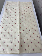 Moonga Kota checks saree with embroidery MSH244 Offwhite