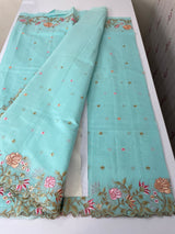 Mul chanderi saree with embriodery borders MSH113