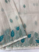 Tissue silk saree with zari checks and applique work  MSH105