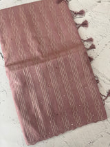 Fancy Chanderi silk saree with blouse MFC218 DustyRose