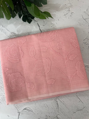 NetKota Applique work saree  MSH198- PeachPink