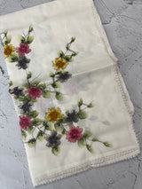 Kota saree with Digital Floral Print with Sequin Embellishment MS14953 Offwhite