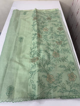 Tissue Silk applique work saree MSH120 JadeGreen