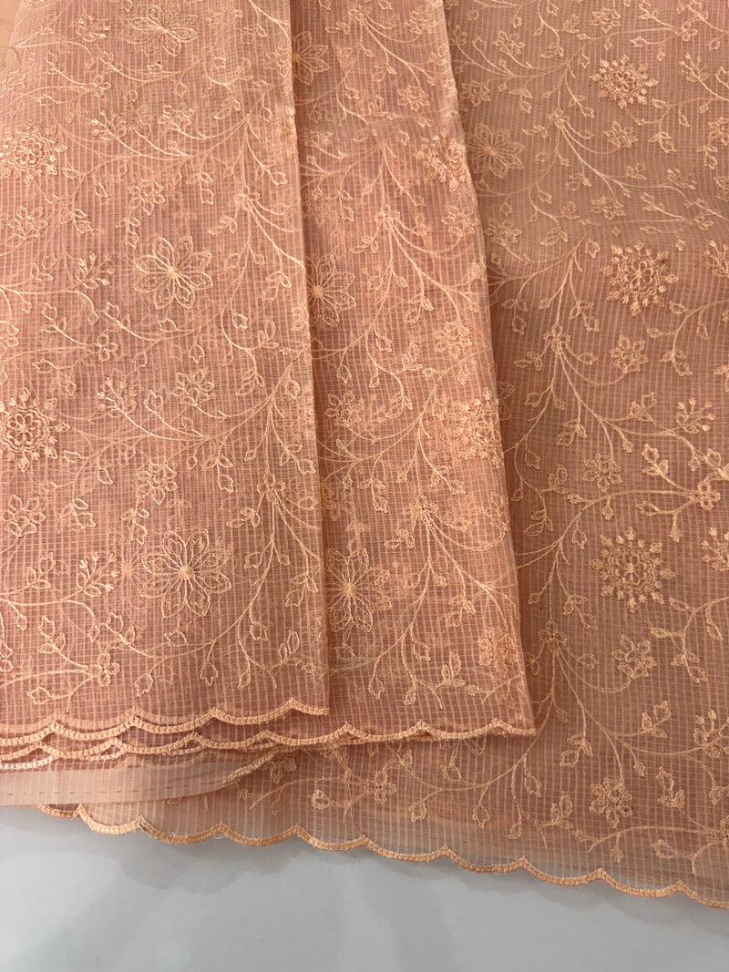 NetKota thread work saree MSH106 - Pastel Peach