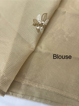 Kota  checks saree with embroidery - MS7679 Beige
