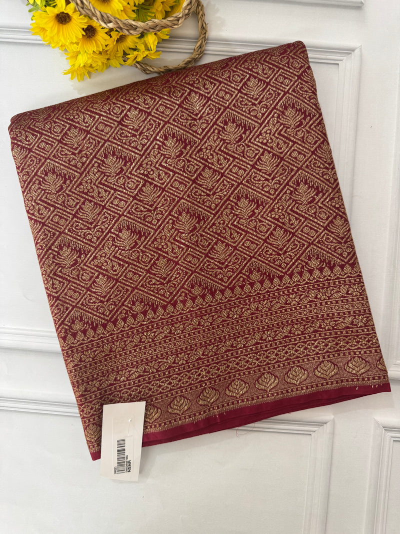 Banarasi semi katan saree SHKNSNM Maroon