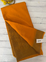 Crepe Banarasi viscose Georgette saree with brocade blouse MS953211- MustardYellow