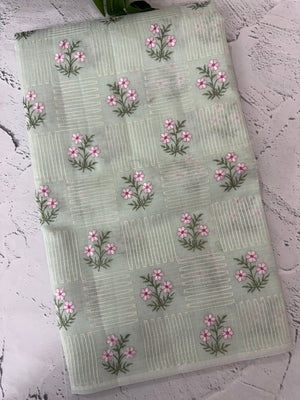 Netkota embriodery saree MS1496 Pastel MintGreen