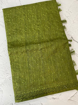 Cutwork Blended Jute - tussar saree MTS9079