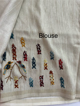 Blended tussar silk saree with hand kanta work - MS14855