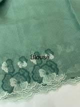 Silky kota saree with embriodery borders MS16372 JadeGreen