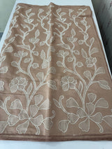 Blended Malai chanderi saree with applique work saree  MSM5676 - DuskyPink