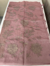 Tissue chanderi saree with applique work MSH699 - DustyOnion