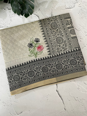 Semi silk saree with embroidery MSS456