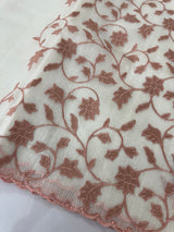 Soft Kota Applique work saree  MSH148 - White to Peach