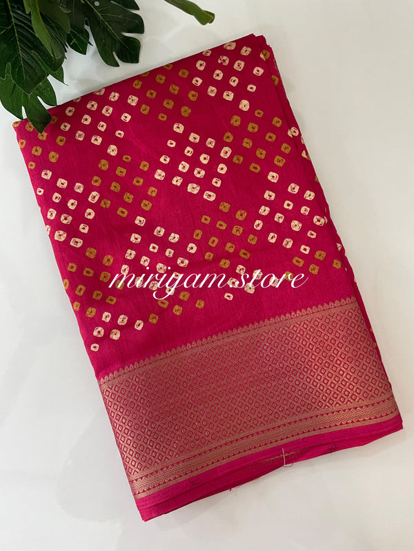 Semi silk saree MSBS130 RaniPink