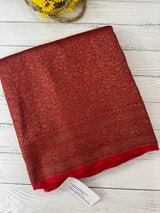 Semi katan Banarasi saree in antique zari weaving - MSKB899 Red